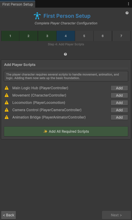 Step 4: Add Player Scripts